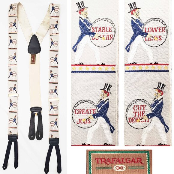 Trafalgar Mens Limited Edition Uncle Sam Campaign Promises Politics Silk Braces